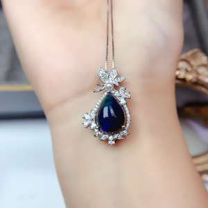 قلادات كريستال زرقاء أنيقة للنساء من المصنع الأصلي، مجوهرات راقية لحفلات الزفاف - Product Image 2