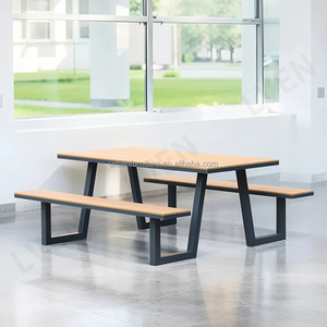 Outdoor Dining <strong>Table</strong> Sets 4-6 Persons WPC Picnic <strong>Table</strong> and Bench Seat for Restaurant <strong>Canteen</strong> &amp; Food Courts Use - Product Image 6
