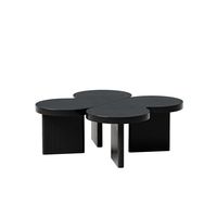Mesa de Centro Moderna Minimalista de Madera Negra con Forma Irregular y Diseño de Mariposa para Sala de Estar