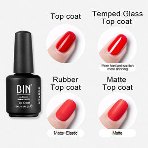 BIN 15ml Personalizar logotipo Etiqueta Capa superior blanca lechosa OEM Venta al por mayor Capa superior Esmalte de uñas de gel Sin toallita Capa superior - Product Image 6