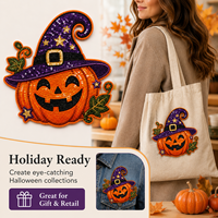 Parche Termoadhesivo de Lentejuelas Bordadas de Halloween, Insignia Personalizada de Calabaza para Chaquetas, Mochilas, Sombreros, Programas de Regalos de Temporada