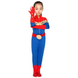 Disfraz de Capitán Marvel para Niños, Conjunto Completo, Traje para Actuaciones, Estampado Rojo, Azul y Dorado para Niños - Product Image 5