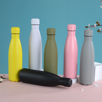 Botella de Agua con Aislamiento Térmico de Doble Pared de Acero Inoxidable, a Prueba de Fugas, con Forma de Cola, para Viajes, con Logotipo Grabado con Láser