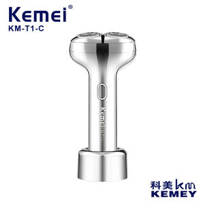 Afeitadora Eléctrica Kemei KM-T1-C, Cuerpo Metálico, Resistente al Agua IPX7, Carga Tipo-C, Cabezal Flotante para Recortar el Vello Facial - Product Image 2