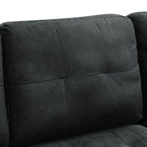 Canapé d'angle convertible moderne 3 places avec chaise longue réversible, ottoman de rangement, porte-gobelets, en forme de L, en velours, mousse à mémoire de forme, métal - Product Image 2