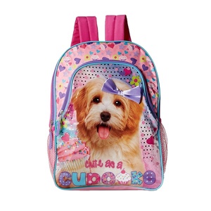 <span class=keywords><strong>Mochila</strong></span> <span class=keywords><strong>Escolar</strong></span> Pequeña 3D con Diseño de Perrito y Gatito para Niñas - Product Image 1