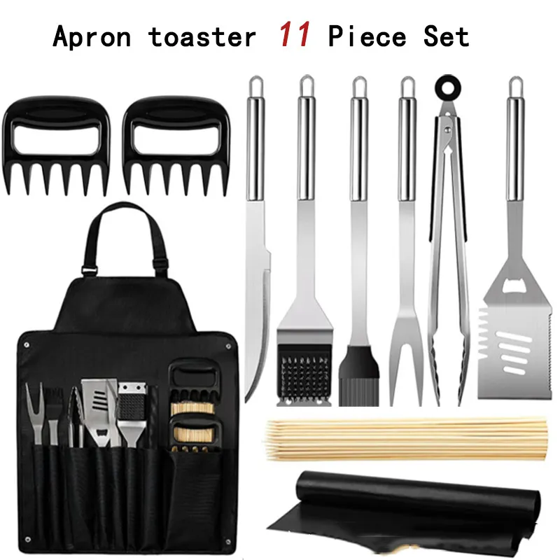 11pcs 12pcs 26pcs BBQ outdoor Grilling Knife Tool with Apron Bag BBQ Grill Accessories Tool Set With Oxford Bag BBQ Tools