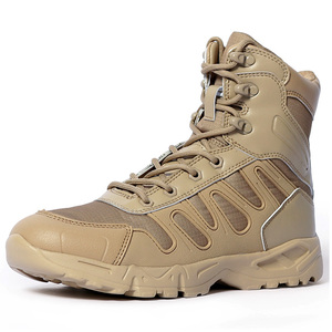Bottes de randonnée tactiques noires et kaki - Ultra-légères en PU et cuir suédé de vache pour usage extérieur - Personnalisables OEM/ODM - Product Image 5