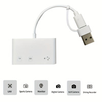 2 in 1 Tipe C USB ke TF SD Memory OTG Card Reader Multi Port Hub Adapter untuk iPhone Android dan Laptop Pembaca Kartu Eksternal