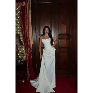 Lilou <b>White</b> Evening Dress for Ladies Luxury <b>Ball</b> <b>Gown</b> Style Bow Detail Empire Waistline Dropped Waistline Polyester Party XS XL - Product Image 4