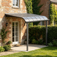 Wall Mounted Curved PC Aluminum Patio <strong>Awning</strong> Weather Resistant Entrance Door Porch Canopy