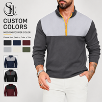 Pull à col montant texturé en maille gaufrée pour homme, demi-zip, color block, personnalisé OME, collection automne, marque privée, vêtements pour homme