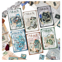 50 feuilles/paquet de stickers décoratifs pour journal créatif, collection Fantasia, thème timbres-poste