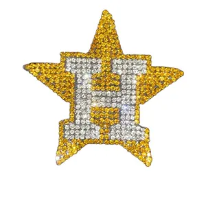 Hot fashion cowboys star badge strass strass patch bling iron on sports patch