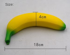 ศิลปะสีจากโรงงานโดยตรงของเล่นรูปกล้วยใหญ่เด้งกลับได้ช้าพียูบีบอัดเพลงของเล่นผลไม้โมเดล14 + - Product Image 2
