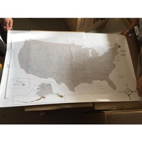 Mapa de Estados Unidos para Rascar, 88x52 cm, Material de Papel Recubierto de Oro, con Juego de Accesorios Únicos, Póster de Viaje Personalizado