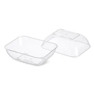 IL CAMPIONE LIBERO 50ml top trasparente PS di plastica usa e getta di forma rettangolare piatto piatto di salsa di