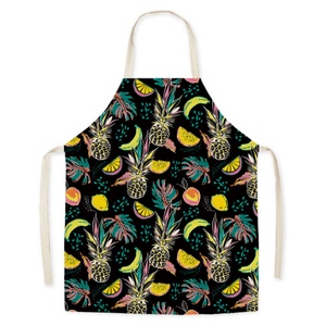 Tropical <b>Pineapple</b> Printed Sleeveless Reusable Polyester Fabric Waist Apron for Summer Cooking & Baking - Product Image 2