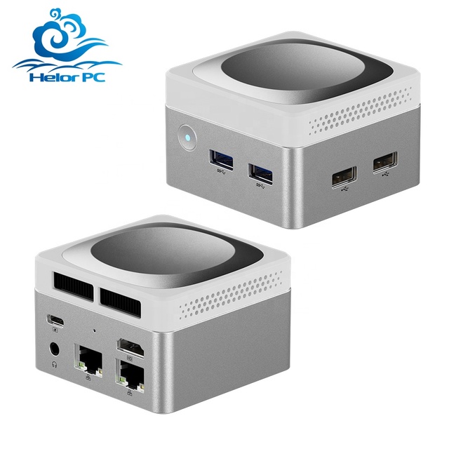 Office Minipc N100 12G DDR5 RAM M.2 2242 SSD Dual RJ45 LAN HD Full-featured Type-C GaN Power Portable Mini PC Computer