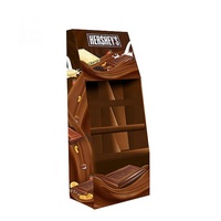 Présentoir de sol publicitaire personnalisé en carton ondulé pliable avec grilles en papier kraft