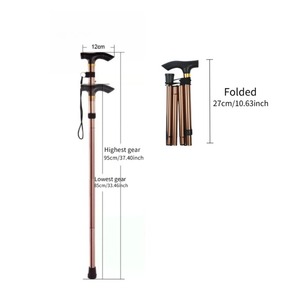 Canne pliante en métal, bâtons de marche télescopiques, bâtons de randonnée en aluminium pour personnes âgées - Product Image 4