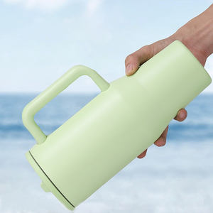 Gobelet isotherme en acier inoxydable réutilisable de 40 oz, anti-fuite, avec poignée et paille rabattable, pour le camping, 12-24 - Product Image 6