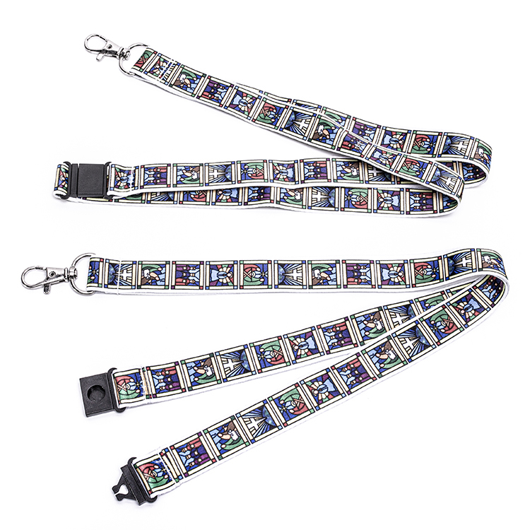 Printing logo Polyester Lanyard With Metal Hook Image 4