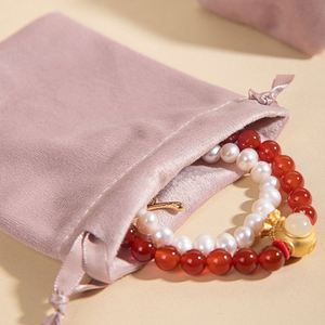 Custom Velvet <b>Drawstring</b> Pouch for Necklaces & Rings-Cosmetic <b>Makeup</b> Jewelry Gift <b>Bag</b> Silk-screen Printing Customizable Colors - Product Image 4