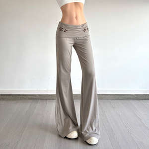 2026 New Women's Low Waist Flared <b>Pants</b> Stretchy Bootcut Yoga Trousers Casual Slim Fit Full Length Wide Leg <b>Pants</b> - Product Image 5