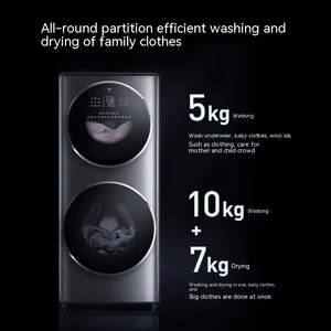 Partition Washing and Drying All-in-one Machine 15kg Black Automatic Front Loading Dryer Washing Machine - Product Image 4