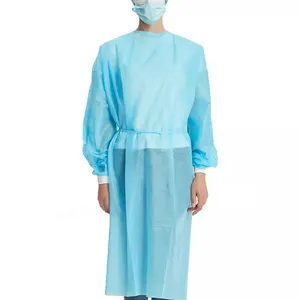 Vestidos de isolamento PP+PE não tecido de alta qualidade para uso médico para o médico de enfermagem diária