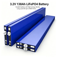 Cellule de batterie LiFePO4 prismatique 3.2V 138Ah, 4000+ cycles, Grade A, cellule LFP pour VR, VE, stockage d'énergie domestique, stock UE, livraison rapide