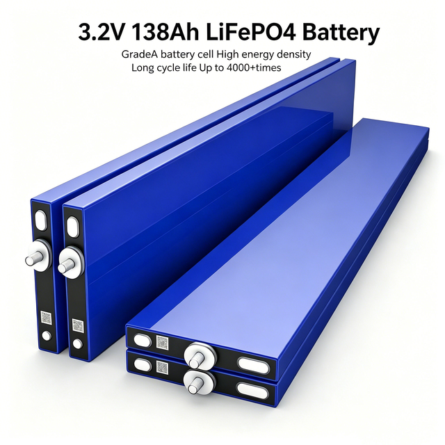 3.2V 138Ah Prismatic LiFePO4 Battery Cell 4000+ Cycles Grade a LFP Cell for RV EV Home Energy Storage EU Stock Fast Shipping