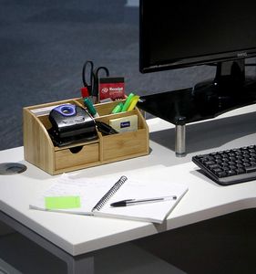 Organizador de escritorio de bambú, soporte de suministro de arte escolar, almacenamiento de escritorio para oficina - Product Image 2