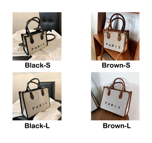 Toile brodée de haute qualité avec logo personnalisé Sac à main de luxe en coton pour femmes avec logo personnalisé - Product Image 2