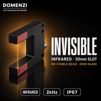 Capteur infrarouge à fente DOMENZI GL30-N-V3 à haute précision de répétition, largeur de fente 30 mm, NPN NO NC pour la détection en automatisation