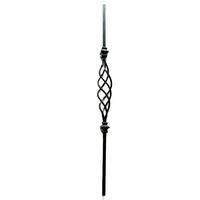 Balustres et meneaux en fer forgé pour extérieur, noirs thermolaqués, durables et personnalisables, en acier pour escaliers et rampes