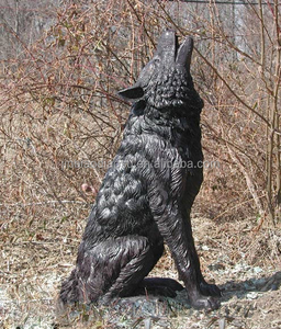 Đúc đồng kim loại động vật satues cuộc sống ngoài trời Kích thước Sói điêu khắc cho grassplot - Product Image 3