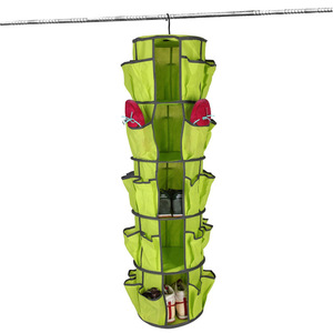 Sac de rangement rond pliable <span class=keywords><strong>à</strong></span> 5 couches en tissu non tissé pour chaussures et vêtements, <span class=keywords><strong>organisateur</strong></span> de placard suspendu - Product Image 1