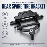 Kit de connecteurs de carrosserie pour support de roue de secours arrière en métal, compatible avec les modèles de voitures RC Crawler 1/24, pièces de rechange et accessoires de mise à niveau