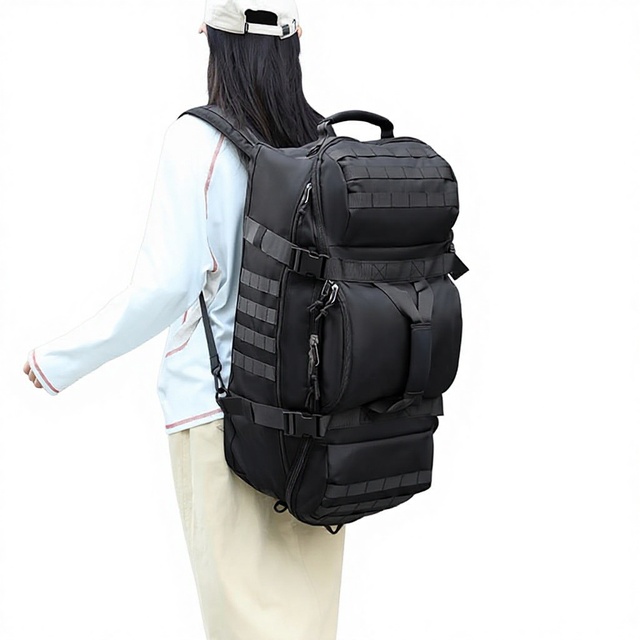 Cross Border Oxford Cloth Unisex Large Capacity Foldable Travel Backpack Zipper Closure Ultra-Light Shoulder Crossbody Luggage