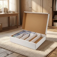Boîte de rangement pour cartes en carton ondulé Premium 5000 cartes, organiseur de cartes à collectionner compatible avec les Toploaders et les cartes sous protège-cartes