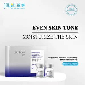 High Quality Private Label Gold Couple Anti Aging Wrinkle Peptide Powder And Hyaluronic Acid Serum For Face Skincare
