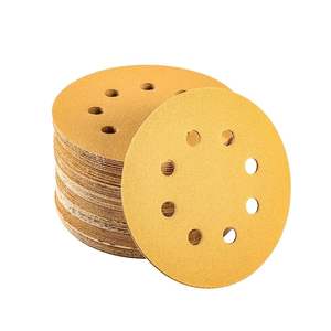벨크로 디스크 노란색 세라믹 샌딩 디스크 100pcs/판지 OBM/목재 사용자 정의 OEM을위한 5 인치 후크 및 루프 - Product Image 6