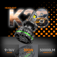 Nouveauté K28 300w 22000LM Ampoules de voiture, lampes LED H4 H1 H11, phare LED H4, lampe LED à trois tubes en cuivre