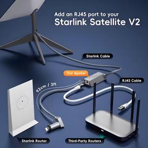 Starlink Gen2 Çift Ethernet Adaptör Kablosu Power Over Ethernet (POE) Uzatma Kablosu Yüksek Kaliteli Güç Kabloları ve Uzatma Kabloları - Product Image 5
