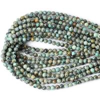4mm 6mm 8mm 10mm perles naturelles de pierre turquoise africaine perles de turquoise naturelle accessoire pour la fabrication de bijoux couleur verte 15"