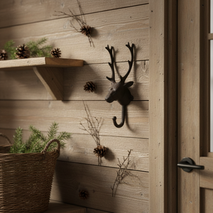 Corna di cervo in ghisa gancio appendiabiti da parete e appendiabiti da Wild Life ornamento decorativo per il bagno per cacciatori e capanne - Product Image 6