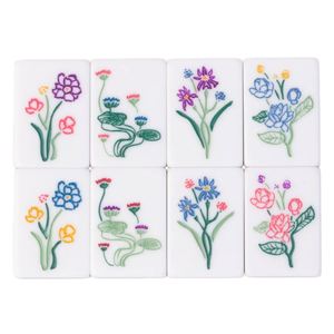 Fichas de Mahjong Americanas Vintage Verde Jade, 160 Piezas, Juego de Acrílico Premium con Ilustraciones de Pagoda y Linterna para Noches de Juego - Product Image 3