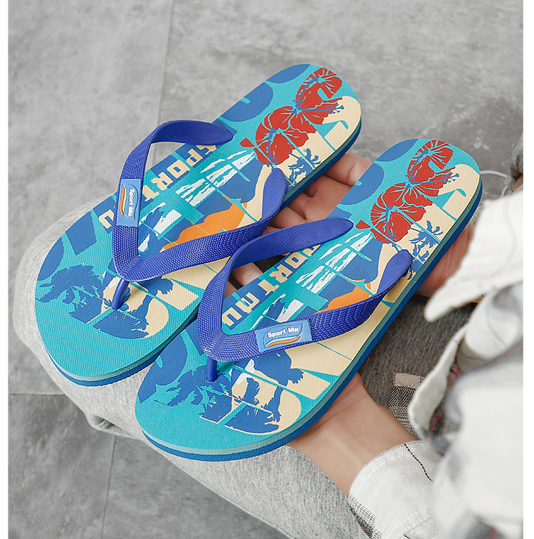 Men Flip Flops Sandals Custom Printed PE Filpflops Slippers Rubber Beach Shoes